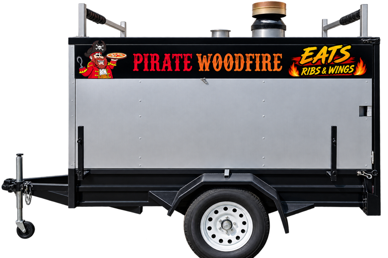Pirate Woodfire Eats ribs and wings trailer